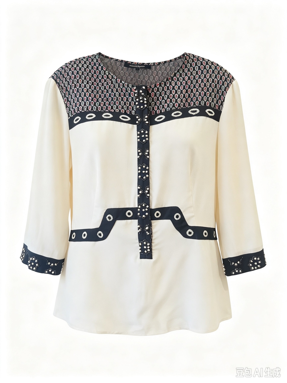 Nanette Lepore blouse Cream Patterned Women’s Blouse